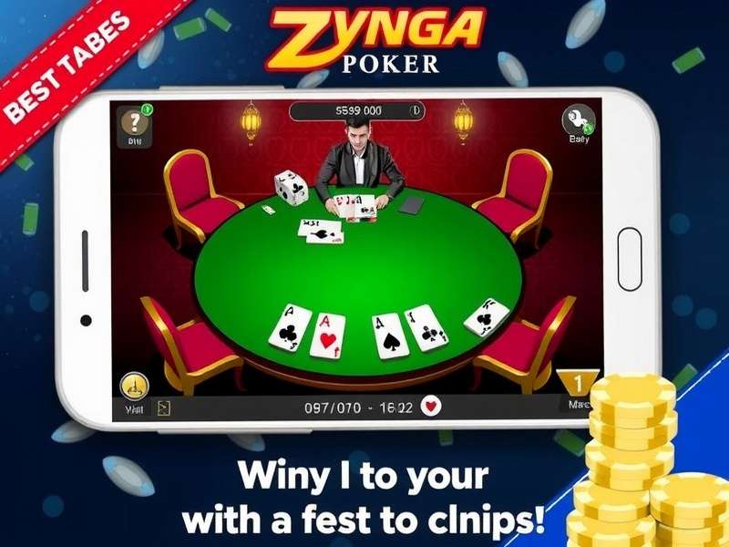 A smartphone displaying Zynga Poker game with a massive chip stack